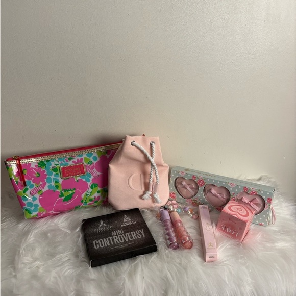Dior Pink Mini Bag , Lily Pulitzer Cosmetic Bag, Makeup Set - Picture 2 of 7